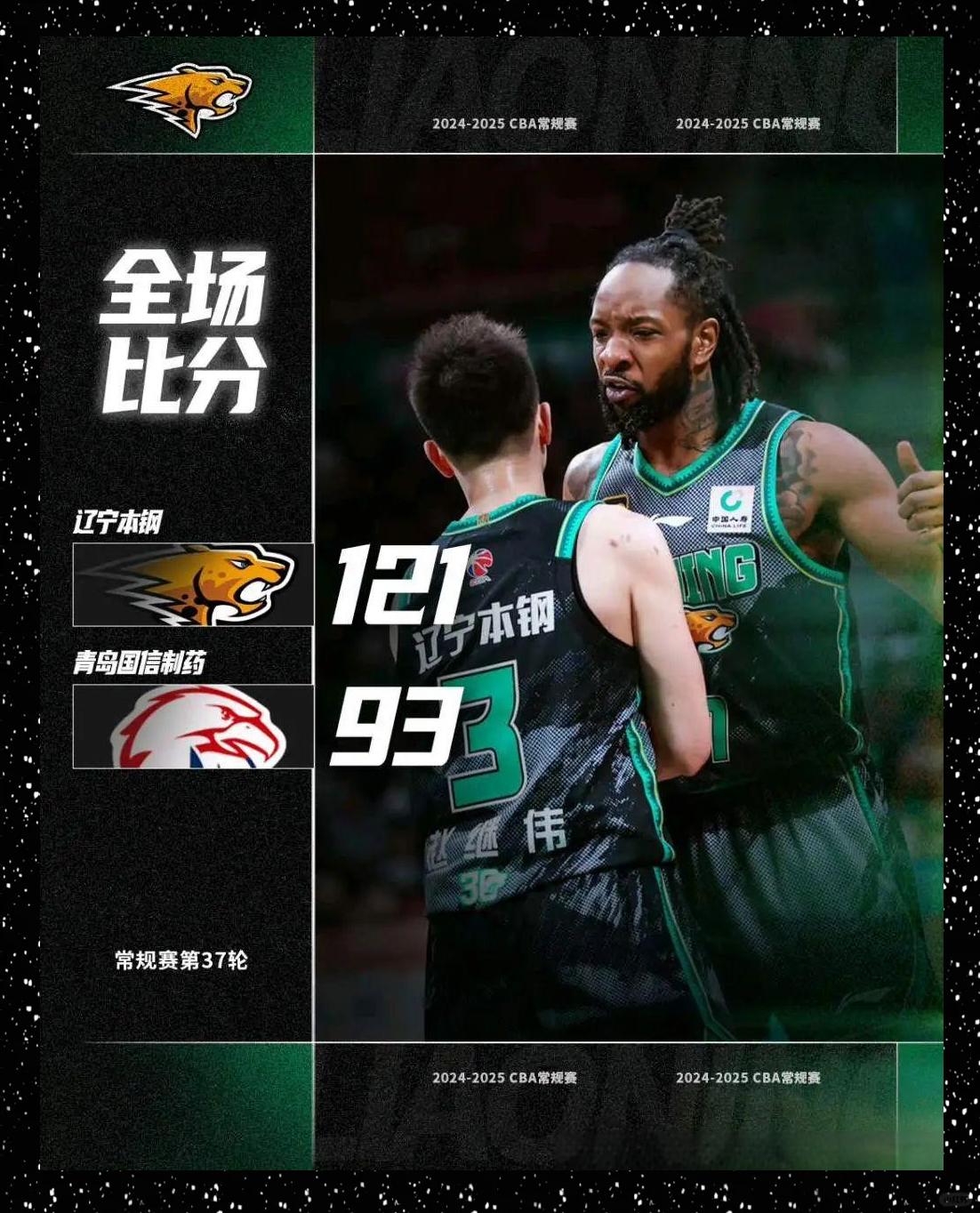 辽宁男篮成功逆转，继续领跑积分榜